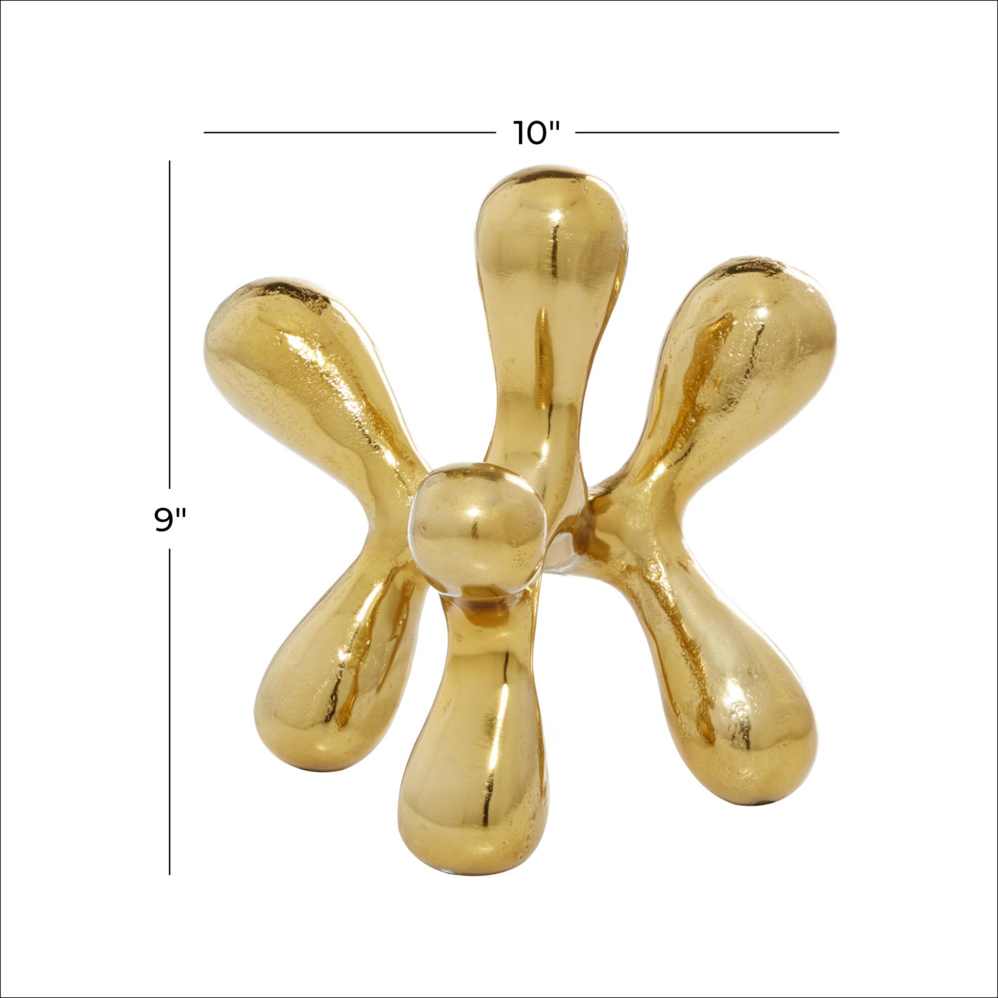 CosmoLiving by Cosmopolitan 9" Gold Aluminum Contemporary Abstract Sculpture